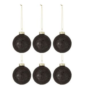 6ks černé vánoční koule Baubles stars black – Ø 8cm 6538 obraz