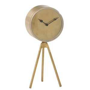 Zlaté kovové hodiny na trojnožce Marthy - 15*16*38 cm 15721 obraz