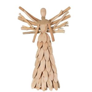 Přírodní dřevěný anděl z větviček se šátkem Scarf branches - 30*10*49cm 19457 obraz