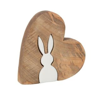 Dřevěná velikonoční dekorace Srdíčko se zajíčkem - 13*2, 5*12 cm 20926 obraz