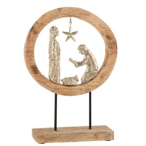 Dřevěný Betlém na podstavci z mangového dřeva - 32*10*45 cm 15810 obraz