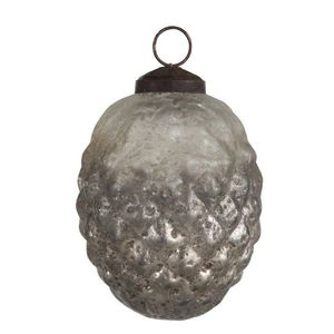 Stříbrná antik skleněná ozdoba šiška - 8*8*10 cm 87300 obraz