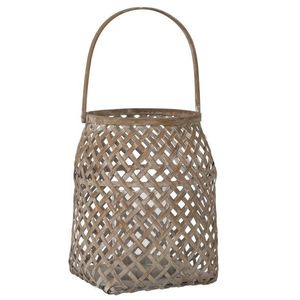 Přírodní bambusová lucerna s patinou Banno L - 22*22*29cm 92227 obraz