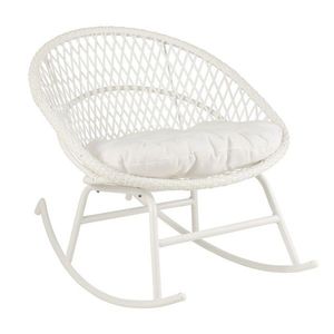 Bílé ratanové zahradní houpací křeslo Zayo White - 118*82*78 cm 20704 obraz
