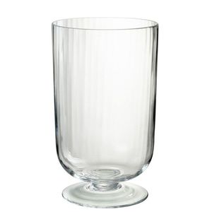 Transparentní skleněná váza na noze Hurricane Lines - Ø 22*39 cm 30038 obraz