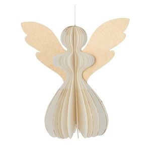 Papírová krémová skládací vánoční ozdoba anděl - 12, 5 * Ø 7*13 cm 39561 obraz