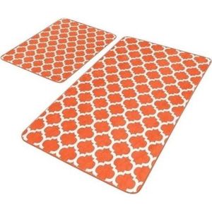 Oranžové sametové koupelnové předložky v sadě 2 ks 60x100 cm – Mila Home obraz