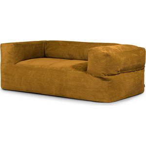Manšestrový sedací vak v hořčicové barvě Sofa MooG – SLOWDOWN obraz
