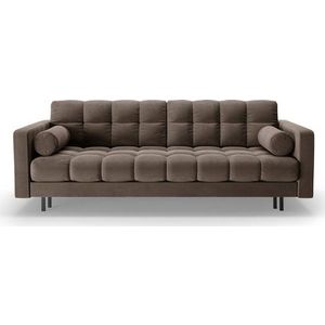 Hnědá sametová rozkládací/s úložným prostorem pohovka 222 cm Bali – Cosmopolitan Design obraz