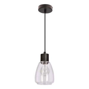 Černé závěsné svítidlo se skleněným stínidlem ø 12 cm Moldo – Candellux Lighting obraz