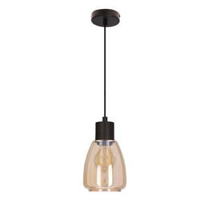 Černé závěsné svítidlo se skleněným stínidlem ø 12 cm Moldo – Candellux Lighting obraz
