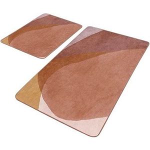 Hnědé sametové koupelnové předložky v sadě 2 ks 60x100 cm – Mila Home obraz