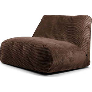 Tmavě hnědý manšestrový sedací vak Sofa Tube – SLOWDOWN obraz
