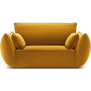Sametové křeslo v hořčicové barvě Vanda – Mazzini Sofas obraz