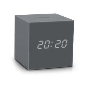 Šedý LED budík Gingko Gravity Cube obraz