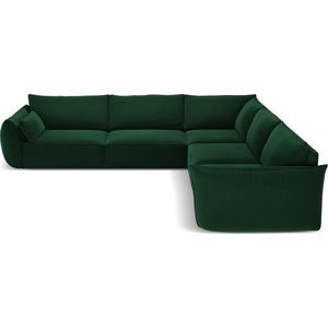 Tmavě zelená sametová rohová pohovka Vanda – Mazzini Sofas obraz