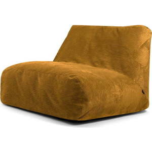 Manšestrový sedací vak v hořčicové barvě Sofa Tube – SLOWDOWN obraz