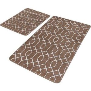 Hnědé sametové koupelnové předložky v sadě 2 ks 60x100 cm – Mila Home obraz