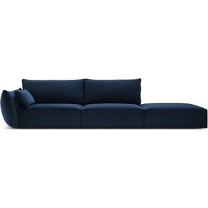 Tmavě modrá sametová pohovka levý roh 264 cm Vanda – Mazzini Sofas obraz
