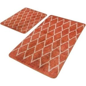 Sametové koupelnové předložky v terakotové barvě v sadě 2 ks 60x100 cm – Mila Home obraz