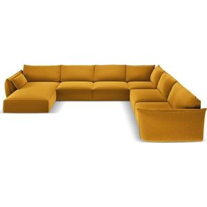 Sametová rohová pohovka v hořčicové barvě (pravý roh/do "U") Vanda – Mazzini Sofas obraz