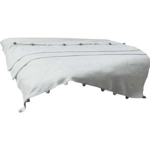 Krémový fleecový přehoz 200x220 cm Pom Pom – Mijolnir obraz