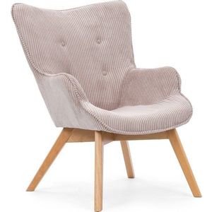Světle růžové manšestrové křeslo Niko – Ropez obraz