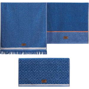 Modré ručníky v sadě 3 ks 50x90 cm Denim – Foutastic obraz