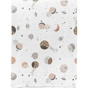 Bílá mušelínová dětská deka 75x100 cm Spacebit – Mijolnir obraz