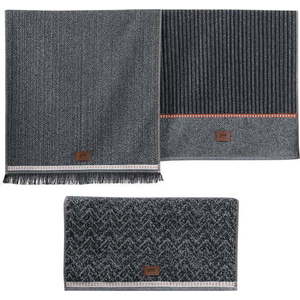 Antracitové ručníky v sadě 3 ks 50x90 cm Denim – Foutastic obraz