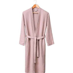 Růžový mušelínový župan velikost S/M Kimono – Foutastic obraz