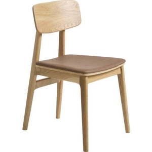 Jídelní židle z imitace kůže v koňakově hnědo-přírodní barvě Livo – Unique Furniture obraz