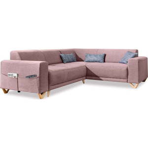 Růžová rozkládací/s úložným prostorem rohová pohovka (pravý roh/do L) Classy Sophie – Miuform obraz