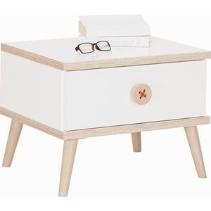 Modern Living NOČNÍ STOLEK, bílá, barvy dubu, 52/40/38 cm obraz