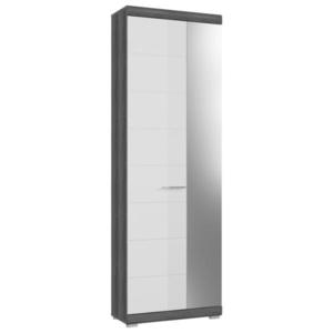 MID.YOU SKŘÍŇ NA ODĚV, barvy stříbra, tmavě šedá, vysoce lesklá bílá, 90/96/37 cm obraz