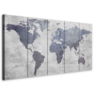 artgeist LEINWANDBILD, mapa světa, 100/40/1, 2 cm obraz