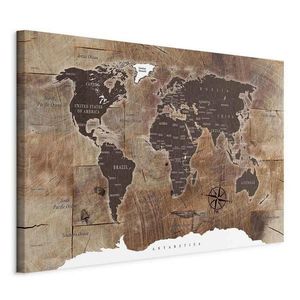 artgeist LEINWANDBILD, mapa světa, 60/40/1, 2 cm obraz