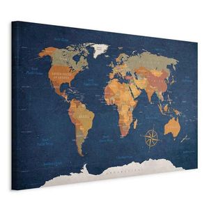 artgeist LEINWANDBILD, mapa světa, 60/40/1, 2 cm obraz