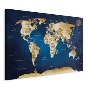 artgeist LEINWANDBILD, mapa světa, 60/40/1, 2 cm obraz
