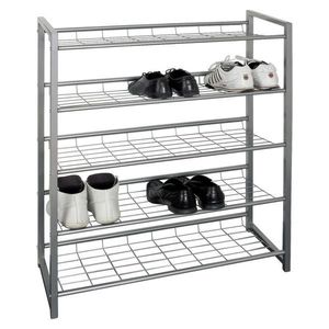 Carryhome REGÁL NA BOTY, barvy hliníku, 80/106/30 cm obraz