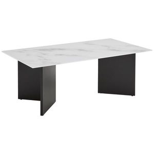Livetastic KONFERENČNÍ STOLEK, černá, bílá, kov, sklo, 110/60/40 cm obraz