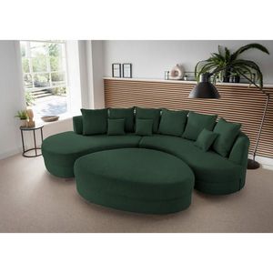 Livetastic SEDACÍ SOUPRAVA, textil, tmavě zelená obraz