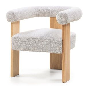 Hector Designové křeslo CHILI šedo-béžové/kaučukové dřevo obraz