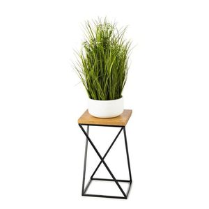 DekorStyle Květinový stojan LOFT III 40 cm černý/dub lancelot obraz