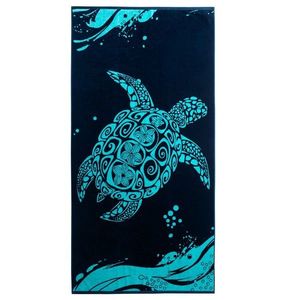 DecoKing Plážová osuška BEACH 90x180 cm modrá/černá obraz