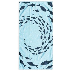 DecoKing Plážová osuška SHOAL 90x180 cm bílá/modrá obraz