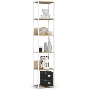 Ak furniture Regál LOFT 40 cm bílý/dub sonoma obraz