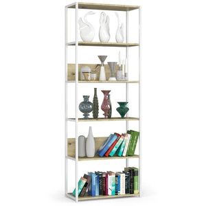 Ak furniture Regál LOFT 70 cm bílý/dub artisan obraz
