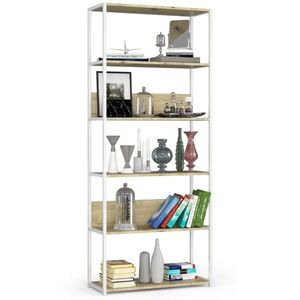 Ak furniture Regál LOFT 80 cm bílý/dub artisan obraz