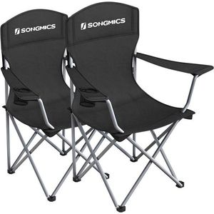 SONGMICS Sada 2 kempingových židlí ADORABLE černá obraz